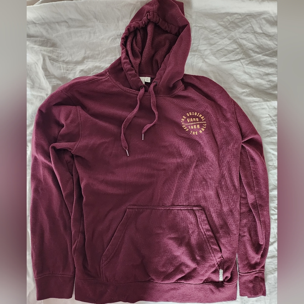 Large Vans off the wall burgundy pullover hoodie